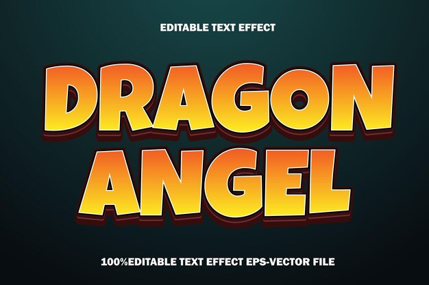 Dragon Angel Editable Text Effect 3D Emboss Gradient Style