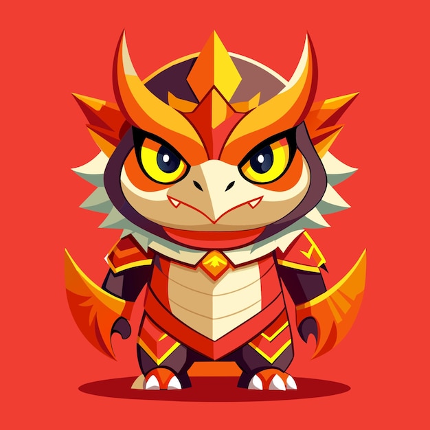 Dragon angry cute style big eye full human