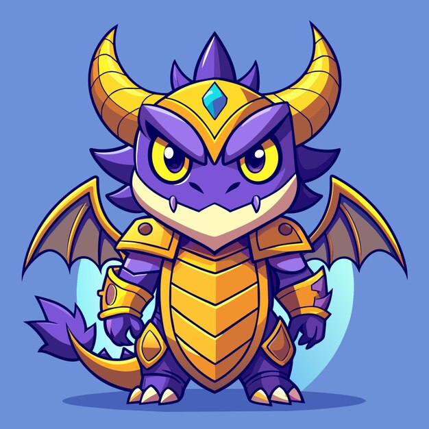 Vector dragon angry cute style big eye full human