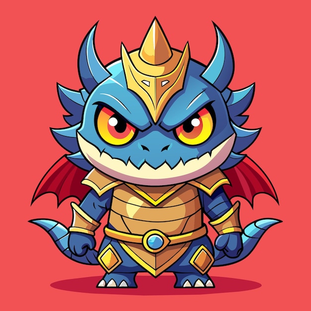 Vector dragon angry cute style groot oog vol menselijk