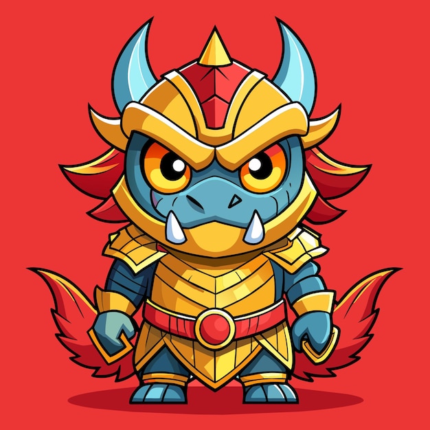 Dragon Angry Cute Style Groot Oog Vol Menselijk