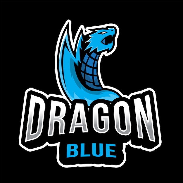 Шаблон логотипа Dragon Blue Esport