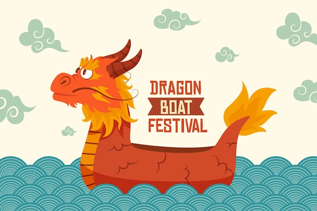 Vector dragon boat background