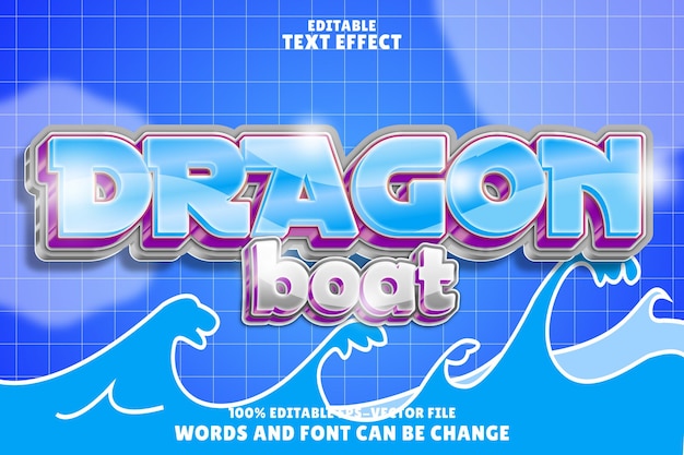 dragon boat editable text effect emboss modern style