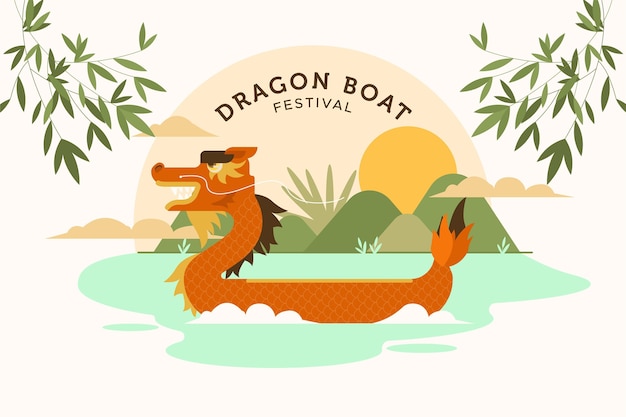 Vector dragon boat festival background