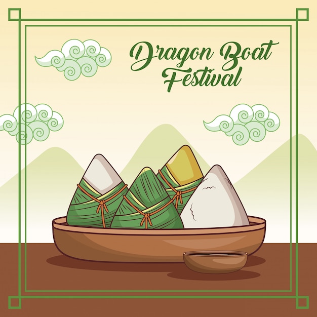 Dragon boat festival cartoon design