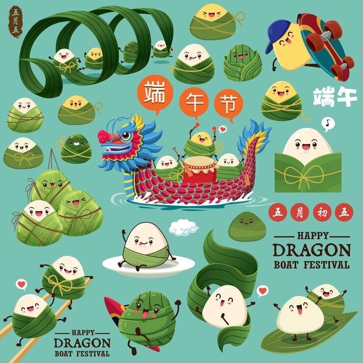 Dragon boat festival illustrationcaption Dragon Boat festival 5th day of may