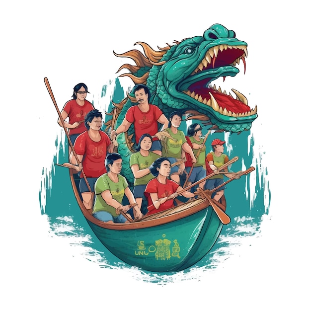 Vettore illustrazione di vettore di festival della barca del drago