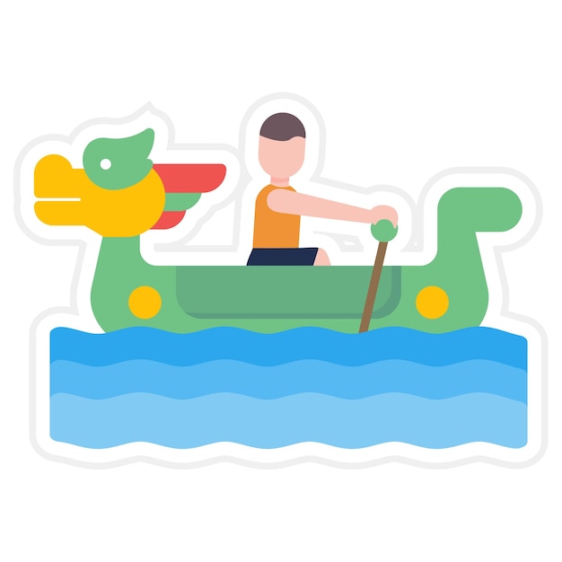 Vector dragon boat racing flat illustratie