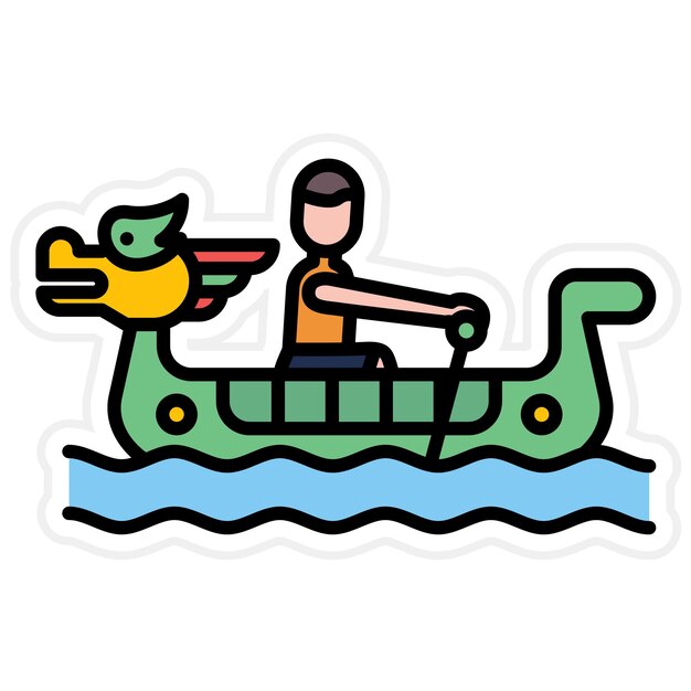 Vector dragon boat racing icon vector image can be used for water sports