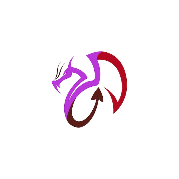 Dragon business company logo with line