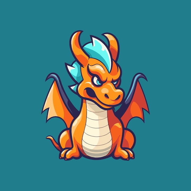 Vector dragon cartoon sticker