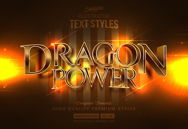 Vector dragon castle text style