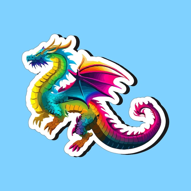 Dragon character stylized mascot cartoon modern sticker for printing