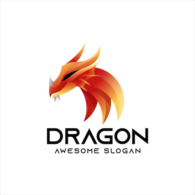 Dragon colorful logo gradient colorful