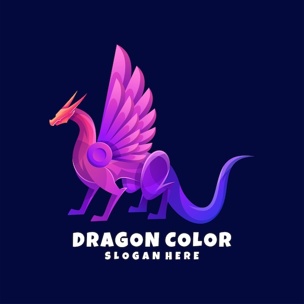 Vector dragon coloring logo