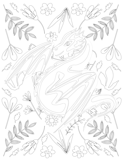Dragon Coloring Page, Cartoon Dragon, Dragon Coloring Page for Kids