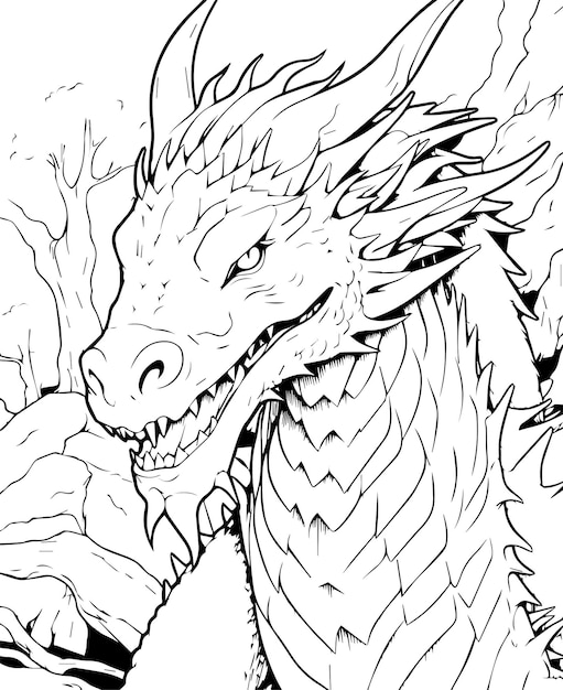 dragon coloring page for kids