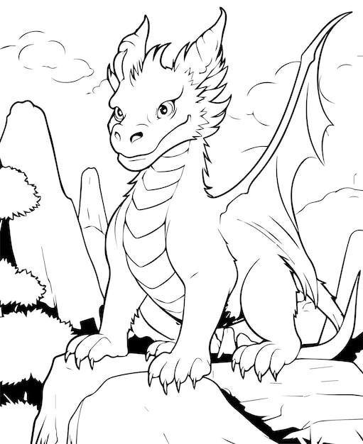 dragon coloring page for kids