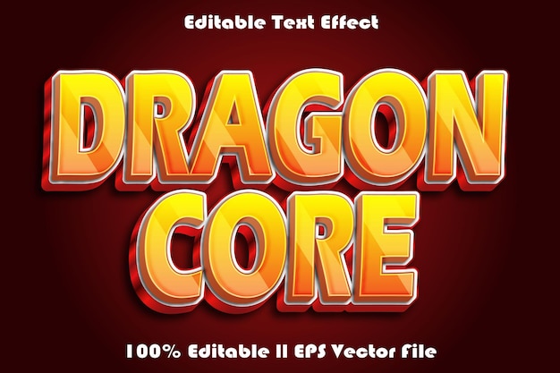 Эффект редактируемого текста Dragon Core
