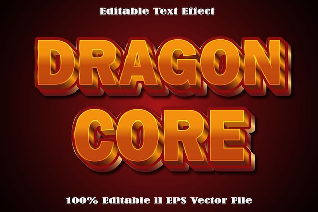 Эффект редактируемого текста Dragon Core.