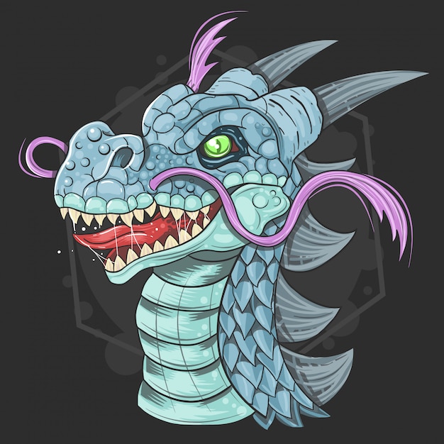 Dragon cute face vector