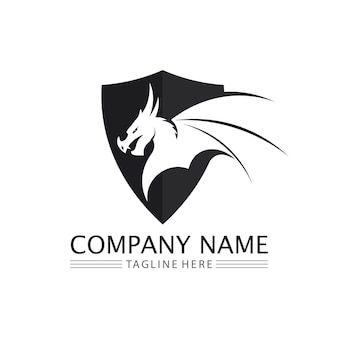 Dragon design logo vettoriale icona illustrazione design logo modello fantasy animals