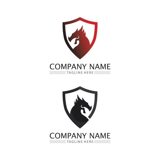 Dragon design logo vector icon illustration design logo template fantasy animals