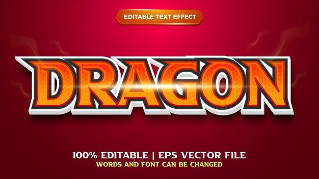 Dragon editable text effect template style