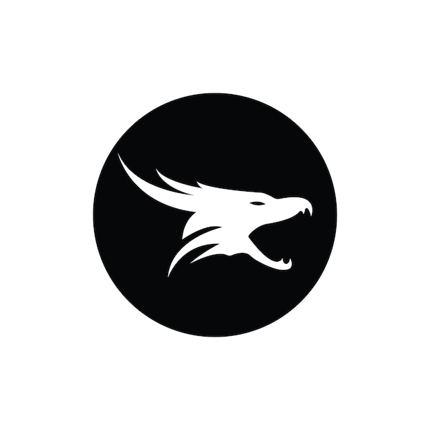 Dragon egale kleur logo sjabloon vectorillustratie