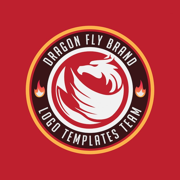 Vector dragon emblem badge logo