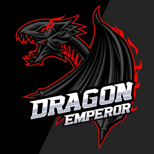 Vector dragon emperor logo esport