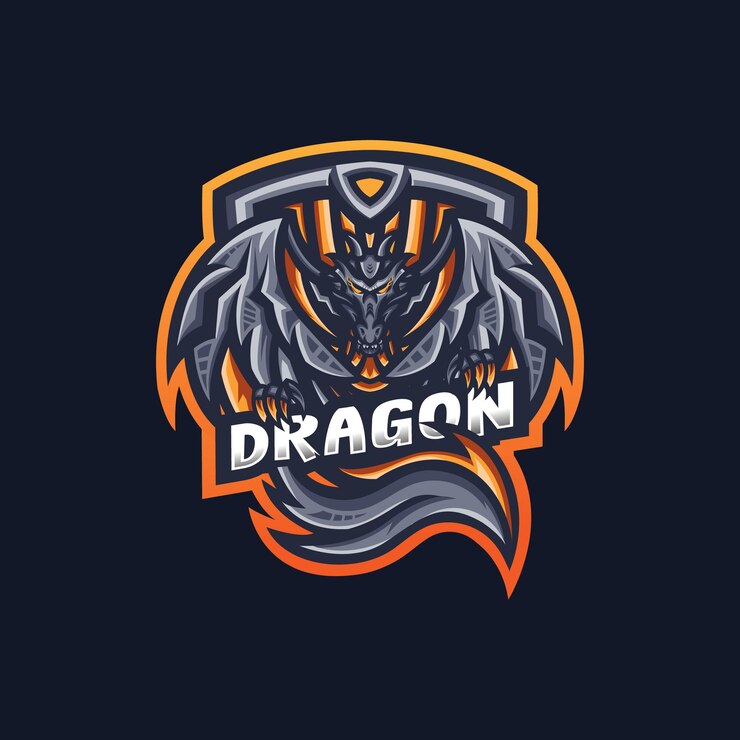 Dragon esport gaming mascotte logo sjabloon voor streamer team.
