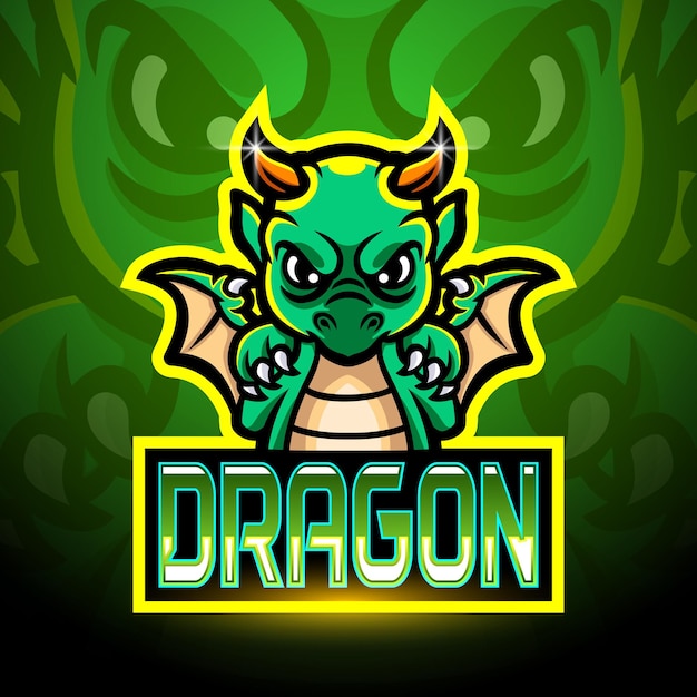 Дизайн талисмана логотипа киберспорта дракона