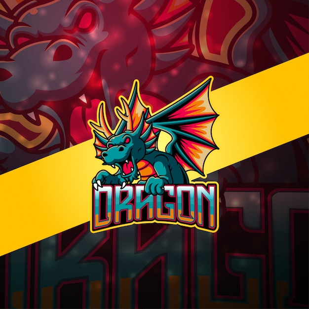 Dragon esport mascotte logo design