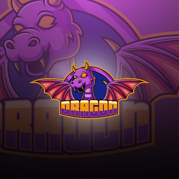 Vector dragon esport mascot logo