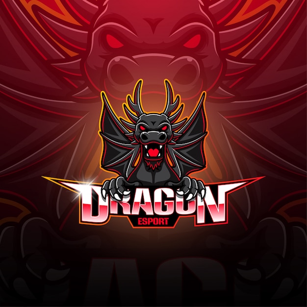 Premium Vector | Dragon esport mascot logo