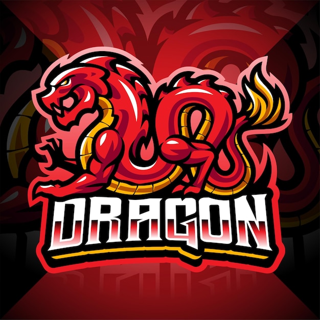 Dragon esport mascotte logo ontwerp