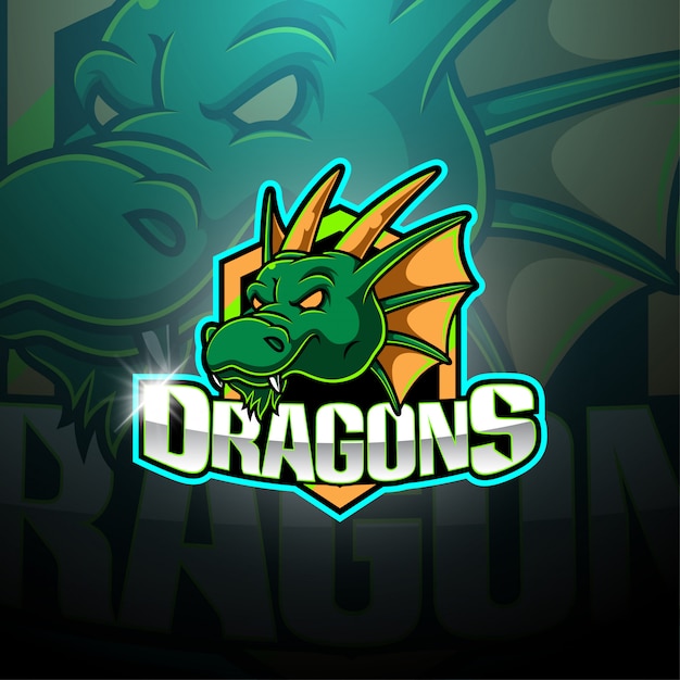 Vector dragon esport mascotte logo