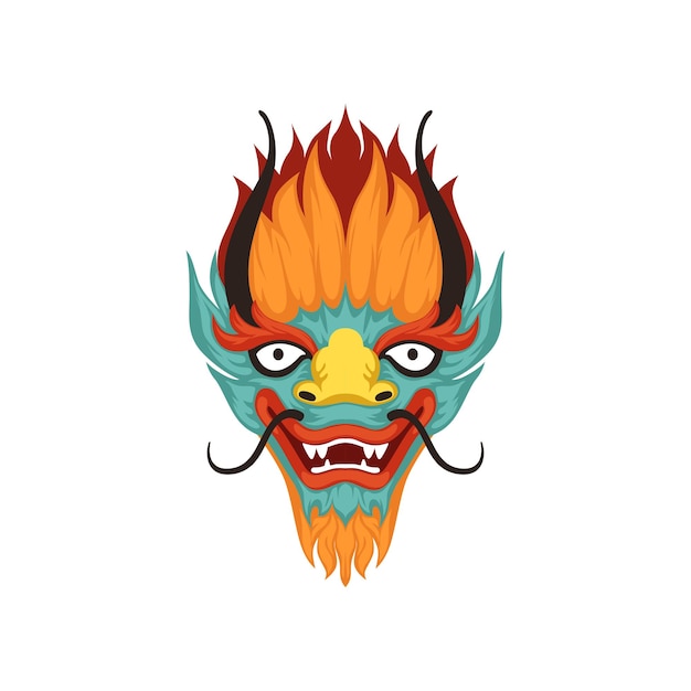 Dragon face symbool van chinese boat festival vector illustratie op een witte background