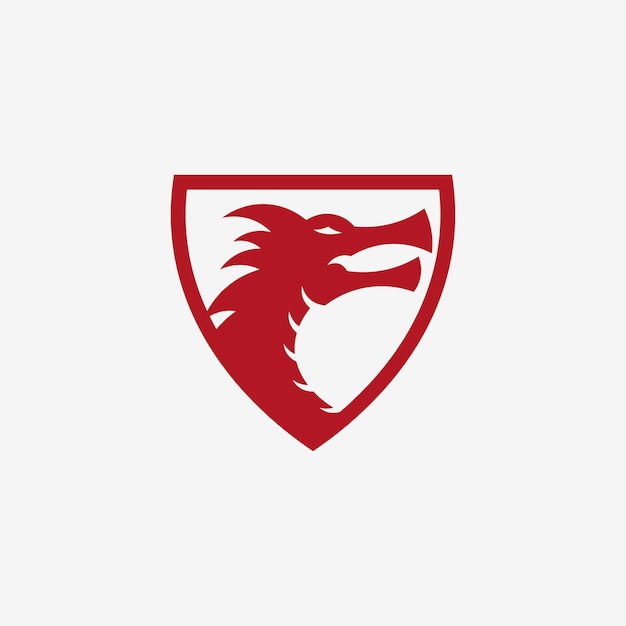 Dragon field red logo vector illustration design dragon logo template inspiration