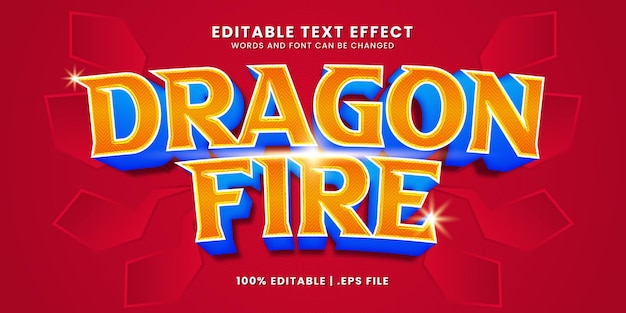 Dragon fire 3d editable text effect template