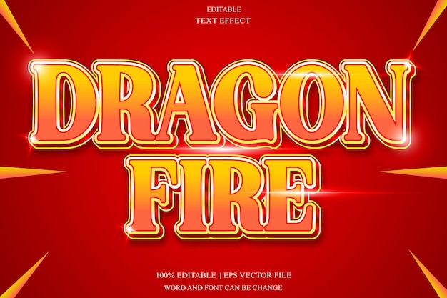 Dragon fire Editable Text Effect