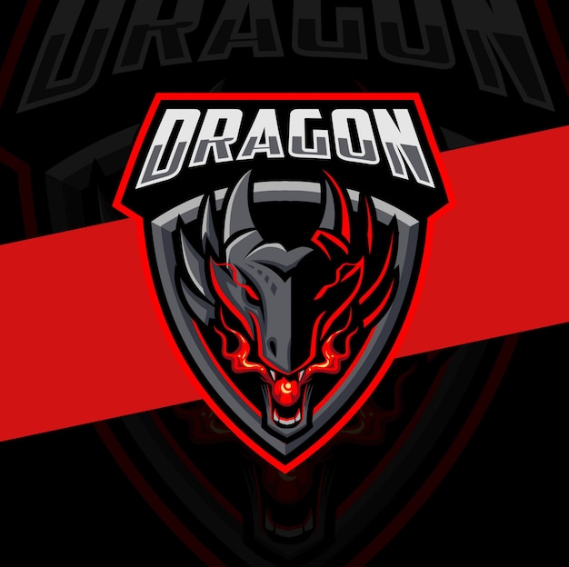 Dragon fire mascotte esport logo design