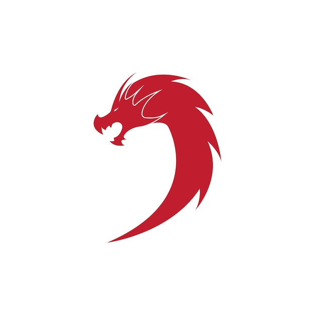 Dragon flat color logo template vector illustration