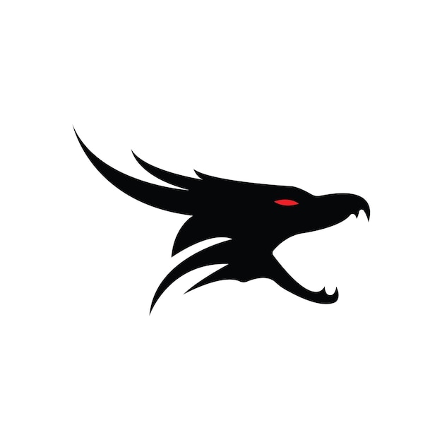 ドラゴン フラット カラーのロゴのテンプレート ベクトル図