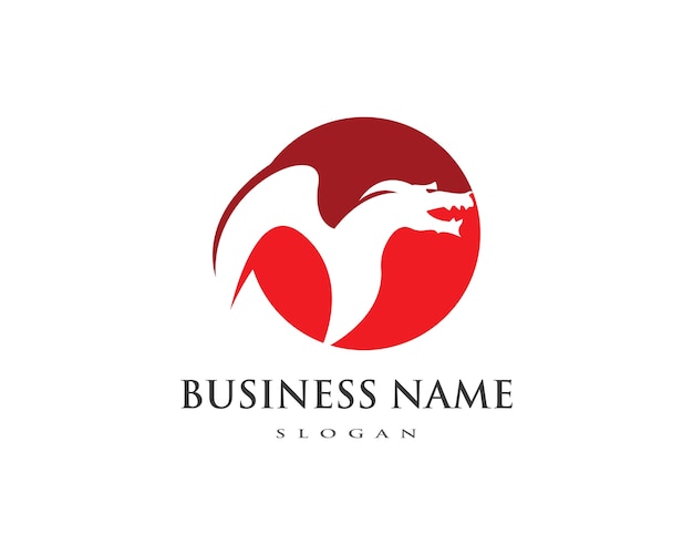 dragon flat color logo template