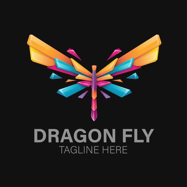 Logo colorato della mosca del drago