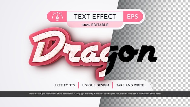 Dragon Fruit bewerkbare tekst-effect lettertype