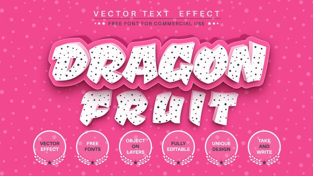 Dragon fruit editable text effect  font style